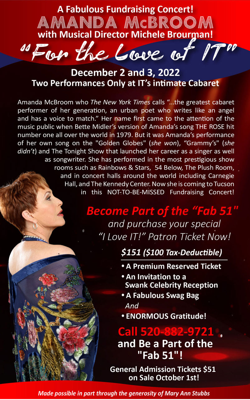 Amanda McBroom in concert – The Invisible Theatre Tucson