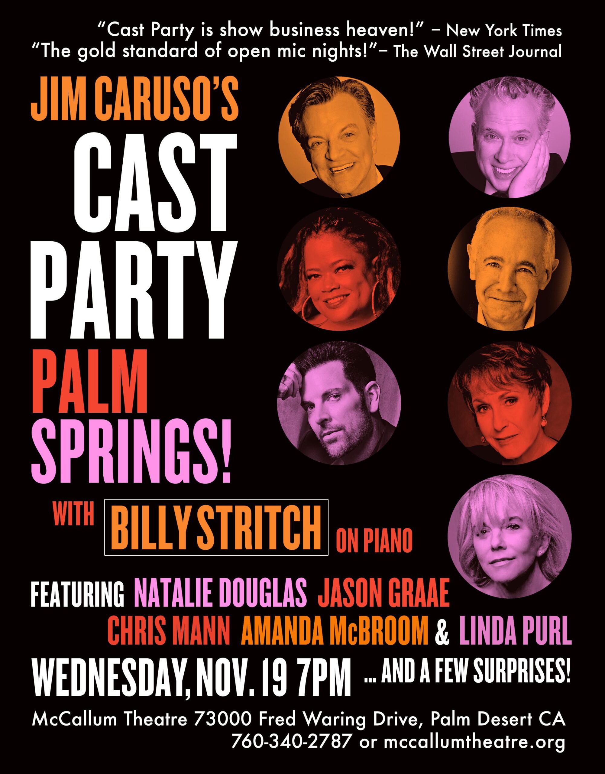Jim Caroso's Cast Party Palm Springs! Flyer
